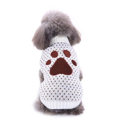 Pet Bone Stripe High Neck Christmas Sweater