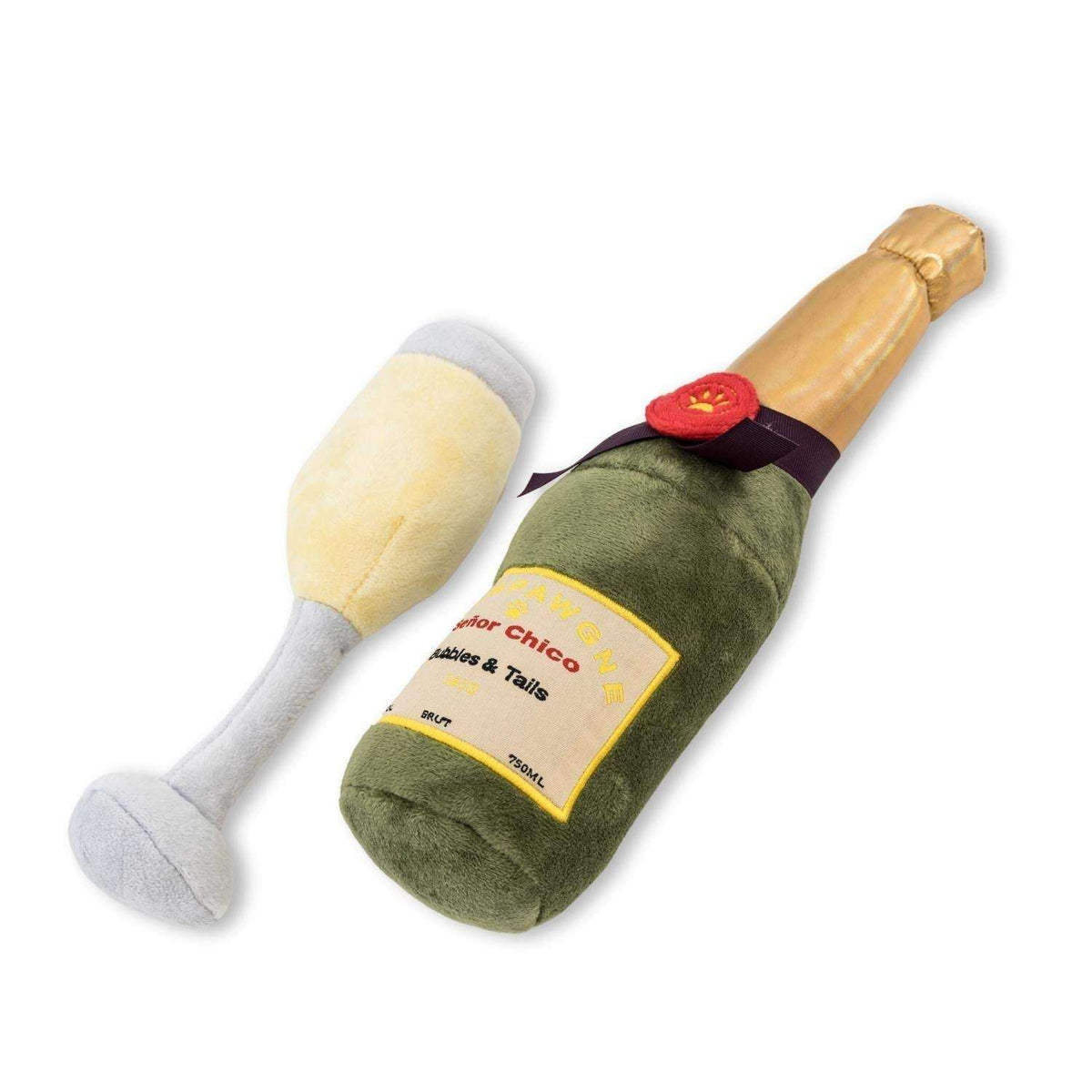 Champawgne-Cheers plush dog toy set with squeakers and crinkle paper