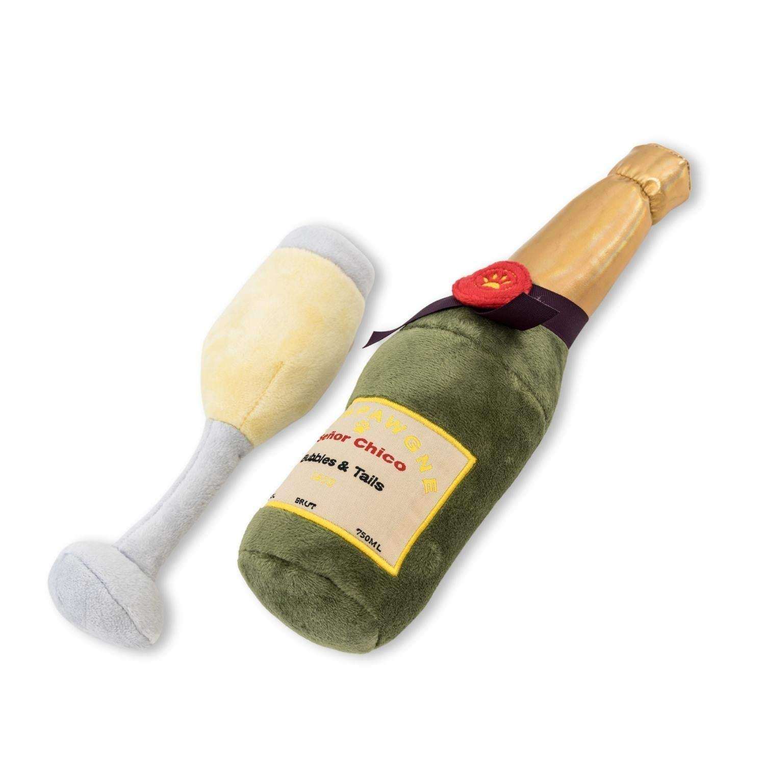 Champawgne-Cheers plush dog toy set with squeakers and crinkle paper