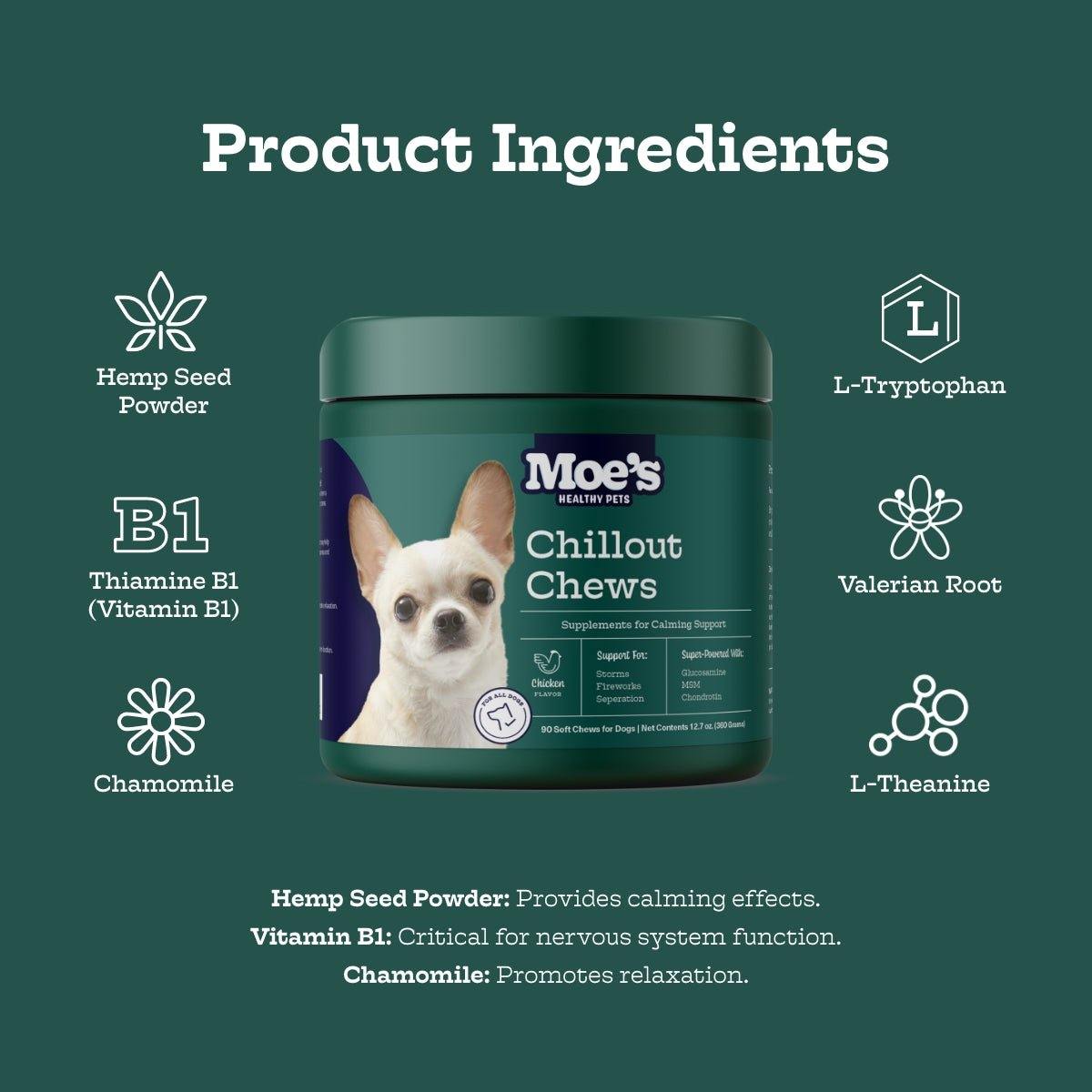 Chillout Chews for Dogs - Natural Stress Relief and Anxiety Support
