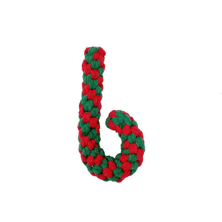 Christmas pet toy set with bite-resistant cotton rope chew toys