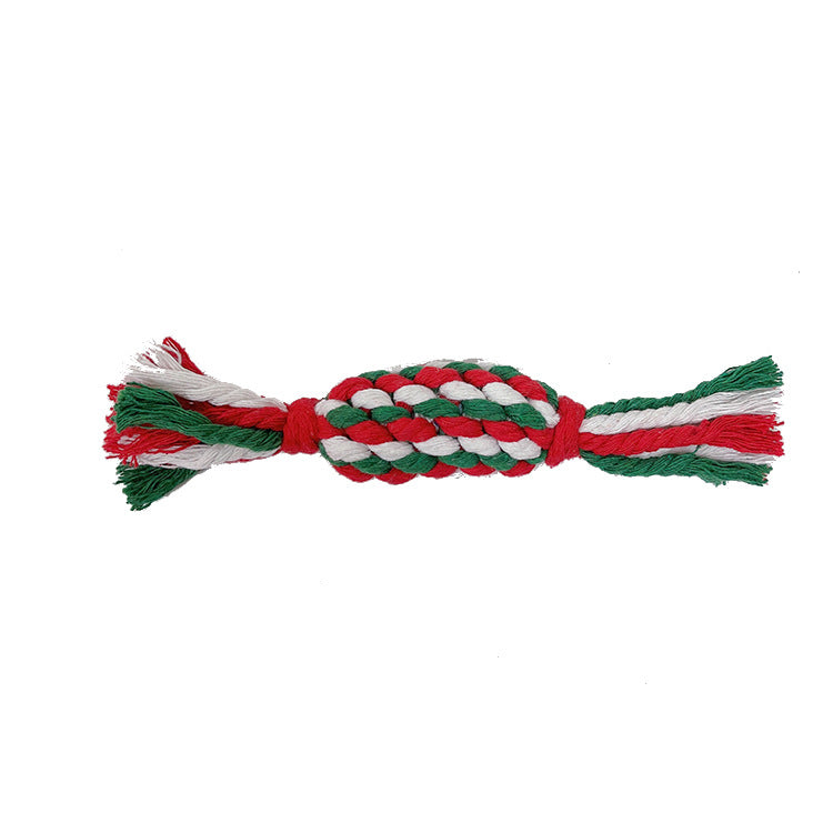 Christmas pet toy set of handwoven cotton rope chew toys for dogs