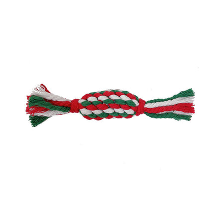 Christmas pet toy set of handwoven cotton rope chew toys for dogs