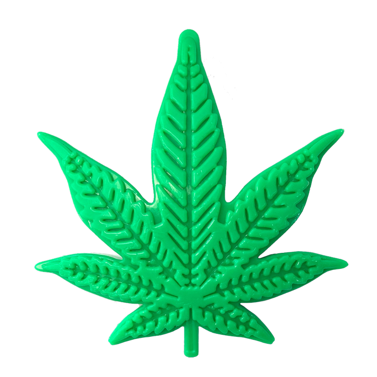 Green Colorado maple leaf shaped durable nylon dog chew toy for aggressive chewers
