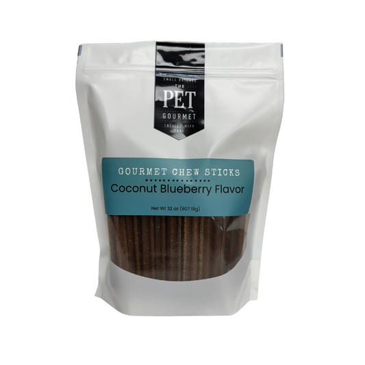 2lb bag of coconut blueberry chew dog treats