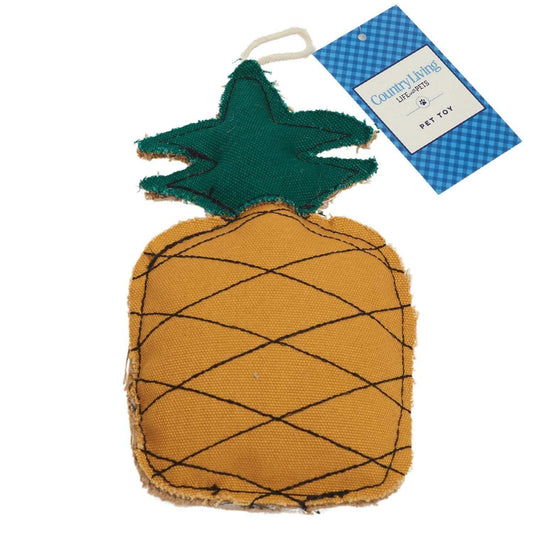 Country Living pineapple-shaped canvas and jute dog chew toy