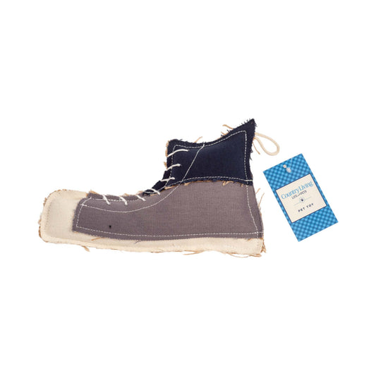 Country Living Canvas shoe-shaped dog chew toy made of natural canvas and jute