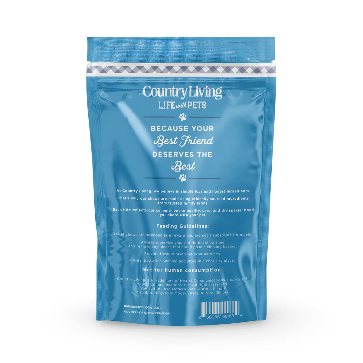 Country Living natural beef cow tail dog chews pack