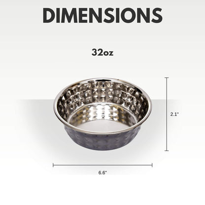 Country Living hammered stainless steel dog bowls set of 2 in black pearl