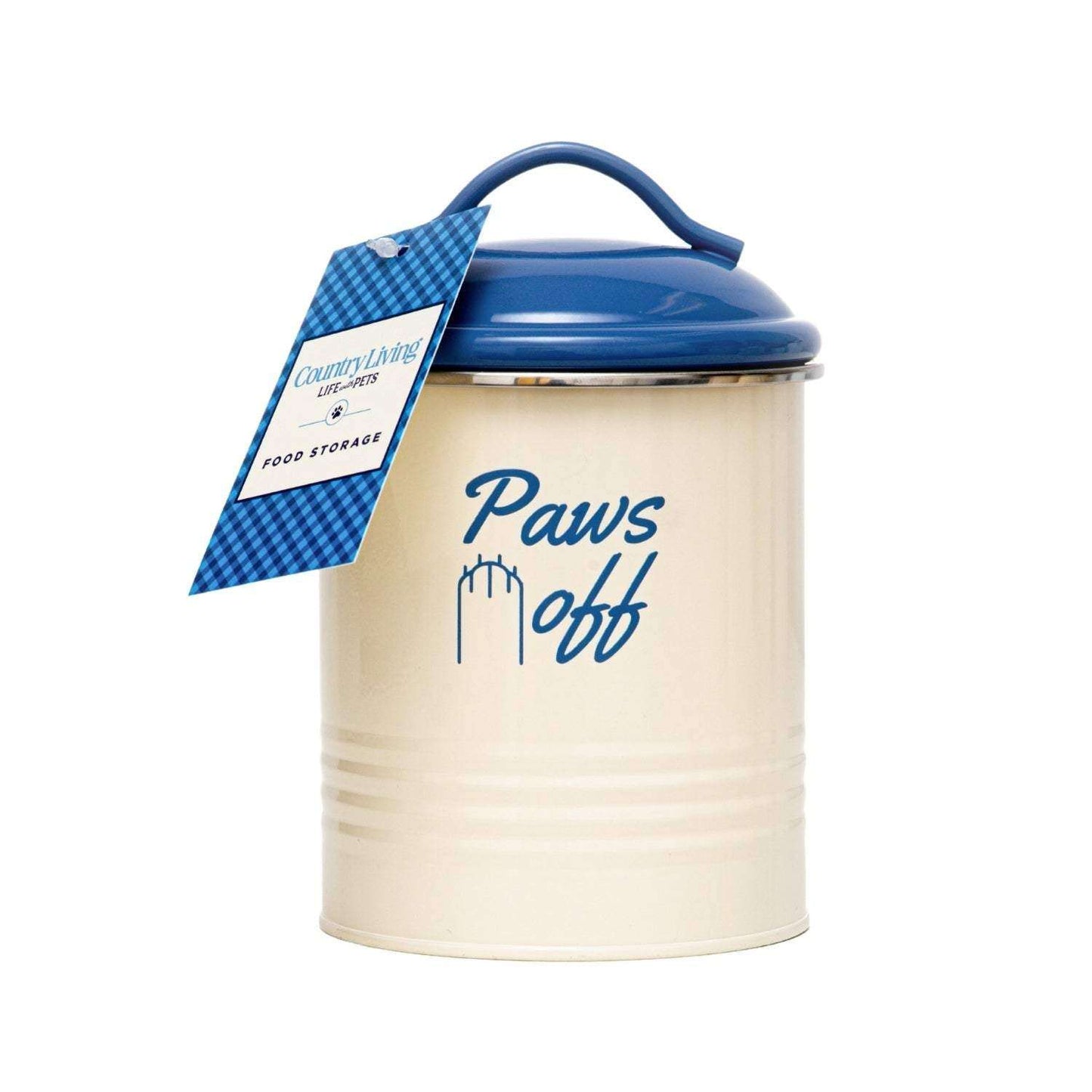 Country Living pet treat canisters set of 3 with French Blue lids