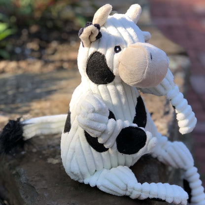 Dottie Cow Knottie® Plush Dog Toy with durable Tuffut Technology® and multiple squeakers