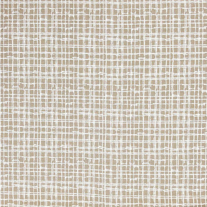 Lounger Pet Bed fabric close-up showing beige and white hand-drawn mini plaid pattern in Dapper Dalmatian style