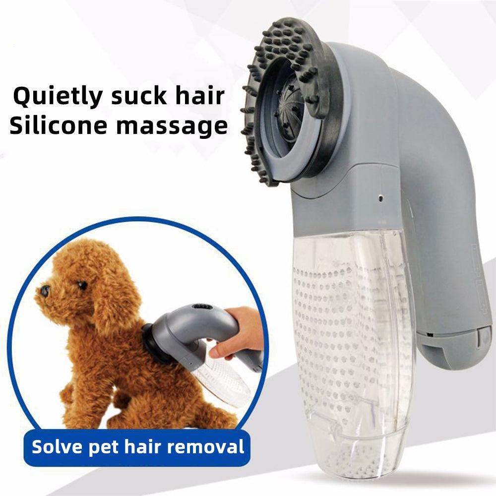 PetPal HairVac portable pet hair vacuum with silicone massage head for quiet pet grooming and hair removal