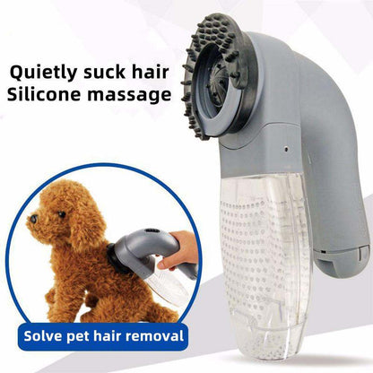 PetPal HairVac portable pet hair vacuum with silicone massage head for quiet pet grooming and hair removal