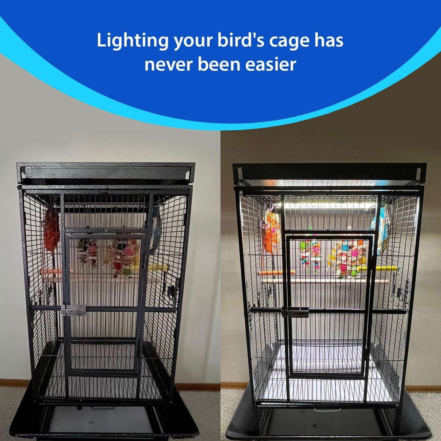 Happybird Lighting Bird Cage Light with Chew Guard