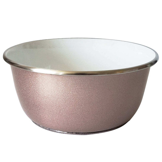 Rose gold deep stainless steel dog bowl with paw print design