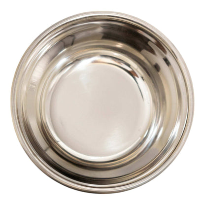 Mint green deep stainless steel dog bowl with rubber base
