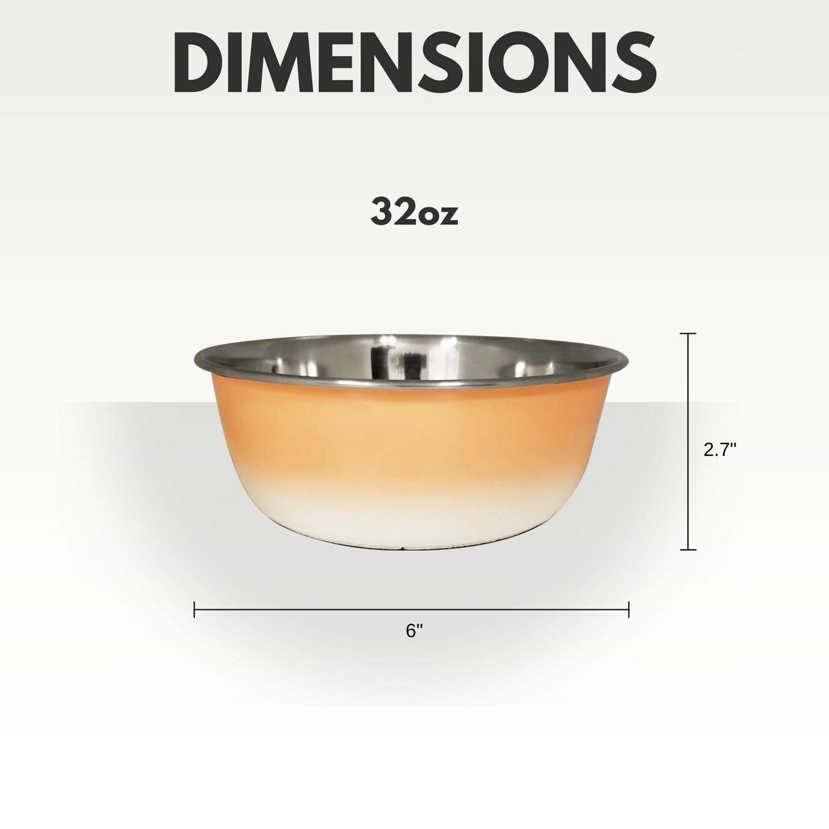 Peach coral stainless steel deep dog bowl with rubber base