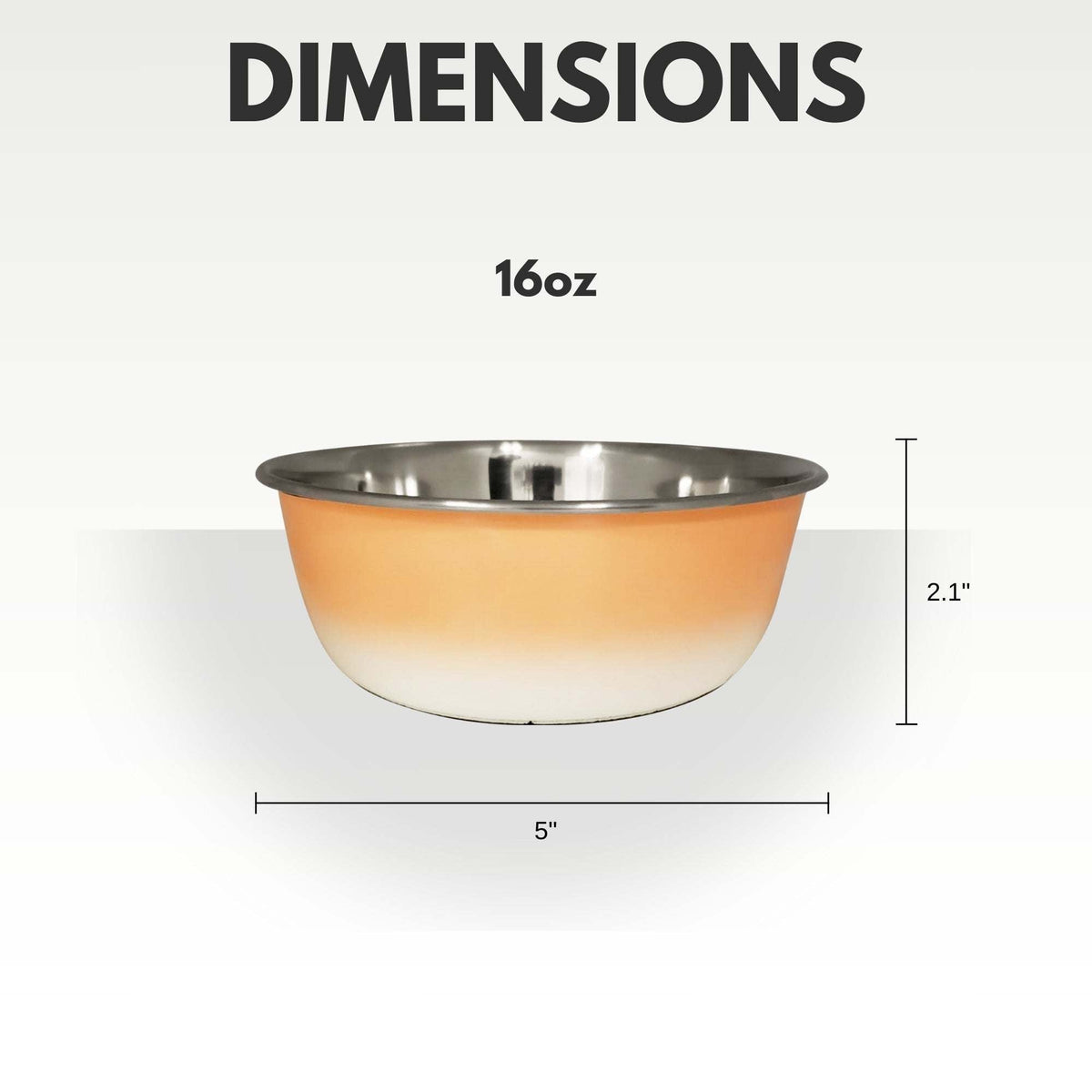 Peach coral deep stainless steel dog bowl with rubber base