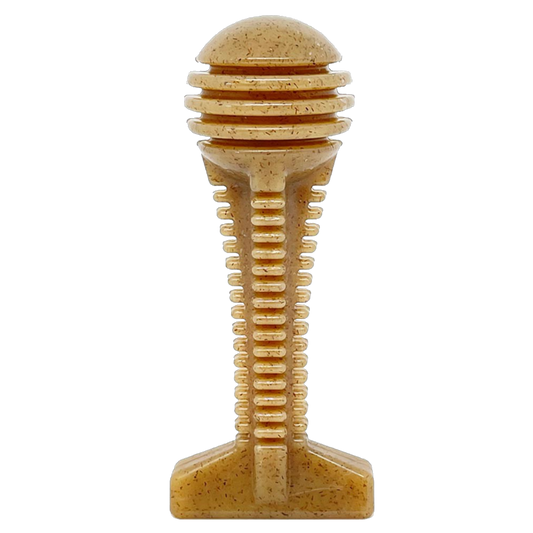 Honey Bone Dental Tower durable nylon dog chew toy for aggressive chewers with ridged honey dipper design promoting dental health and mental stimulation.