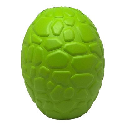 Green Dinosaur Egg eDispenser durable rubber chew toy and treat dispenser for dogs