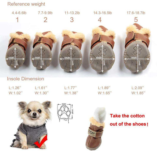 Dog Australia waterproof fleece-lined warm snow boots for dogs