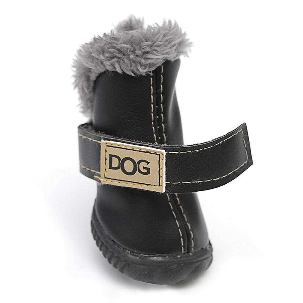 Waterproof fleece-lined warm dog snow boots for small dogs