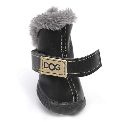 Waterproof fleece-lined warm dog snow boots for small dogs