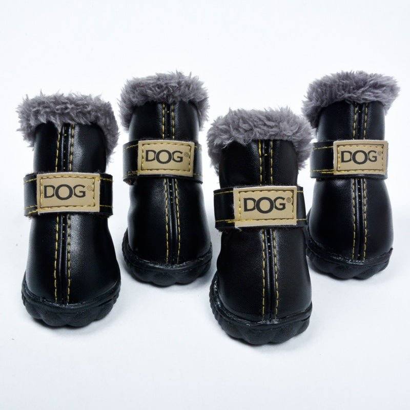 Dog Australia waterproof fleece-lined warm dog snow boots in black