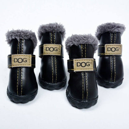 Dog Australia waterproof fleece-lined warm dog snow boots in black
