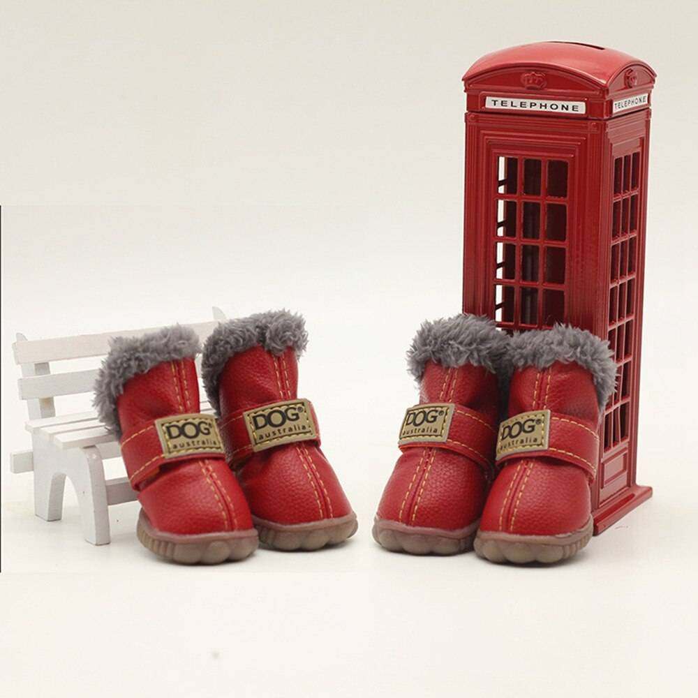 Waterproof fleece-lined warm dog snow boots by Dog Australia