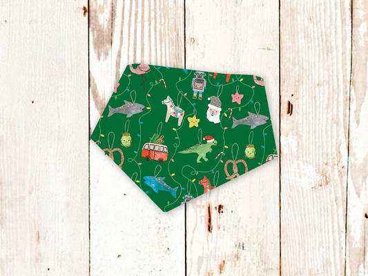 Adjustable fun ornaments dog bandana with snap closures