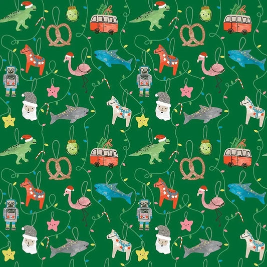 Colorful fun ornaments dog bandana with adjustable snap closures