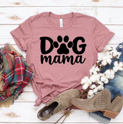 Dog Mama T-Shirt by Bella Canvas in white with dog lover design