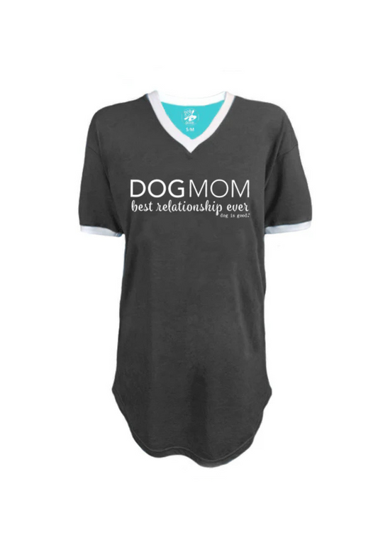 Dog Mom sleep shirt with heartfelt dog quotes on back