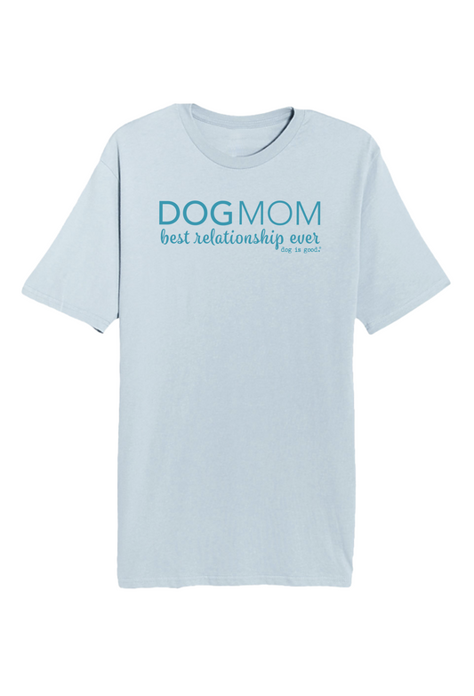Light blue unisex dog mom t-shirt made of cotton