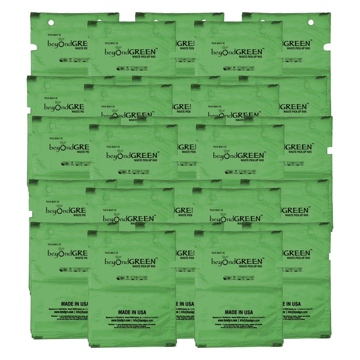 Dog poop bags refill pack for single-pull dispenser with 100 durable leak-resistant bags