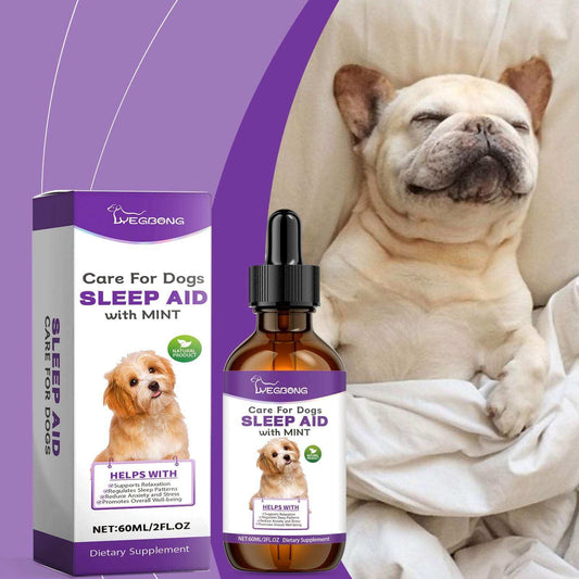 Dog sleep drops supplement bottle for pet sleep care