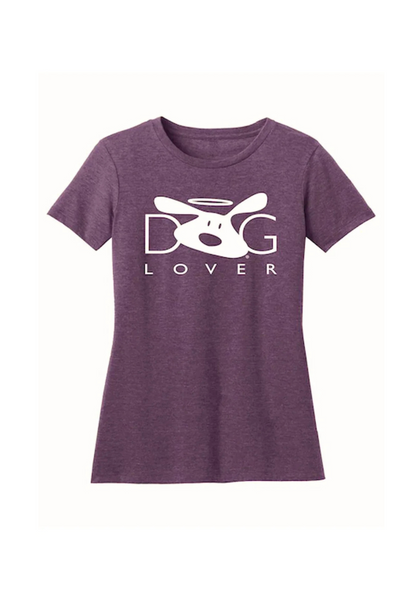 Dog Lover T-shirt | Stylish Plum Women's Dog T-shirt for Enthusiasts plum color with BOLO logo and dog graphic design