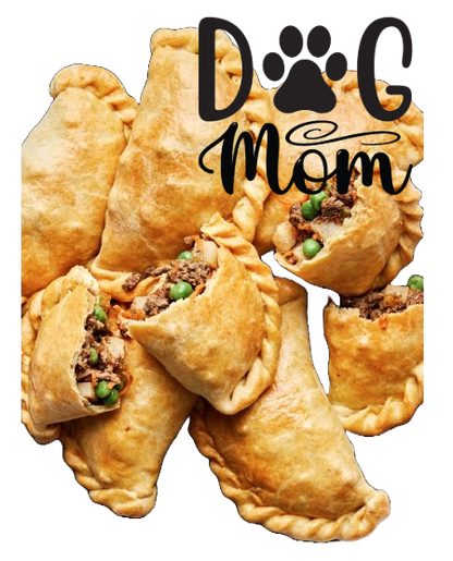 Organic beef EmPAWnadas for dogs with peas and cheddar cheese, handmade soft whole-wheat pastry treats