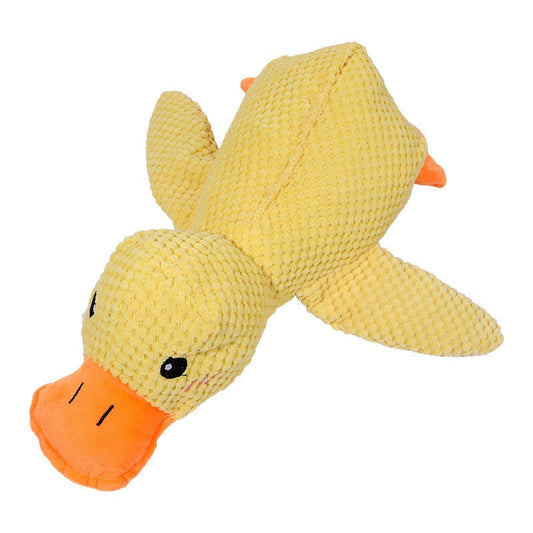Dogs plush companion duck toy for biting and teeth cleaning with sound