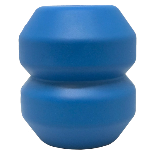 Double Trouble Durable Rubber Toy for dogs, blue chew toy and treat dispenser, large size for power chewers