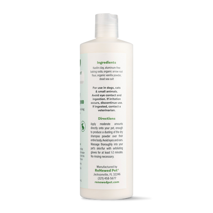 4-ALL PETS natural dry shampoo for dogs, cats, and small animals with exfoliating bath gloves, made with organic ingredients