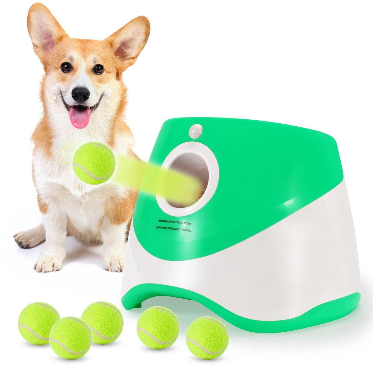 Durable electric interactive thrower automatic dog ball launcher with tennis ball