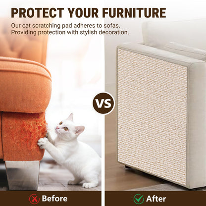 Cat Scratch Furniture Protector, DIY Cat Scratching Mat For Couch, Sofa, Wall,Cat Post,Cat Tree Durable Furniture Guards Couch Scratcher From Cats Claws Scratching For Indoor