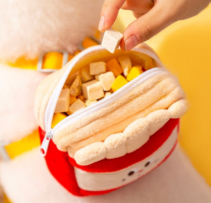 Cartoon Hamburger Chips Design Adjustable Vest Leash Rope For Cats And Dogs Walking Tow Rope With Backpack Escape Proof Vest