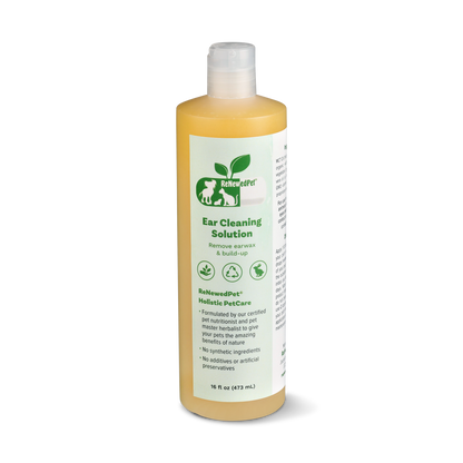 Natural PETS Ear Cleaning Drops for removing wax and debris, organic and holistic formula