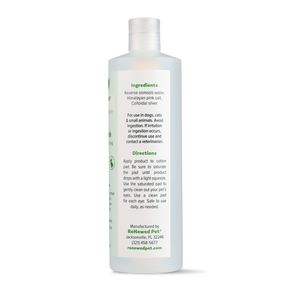 4-ALL PETS Eyewash bottle with natural ingredients for soothing and cleaning pet eyes daily