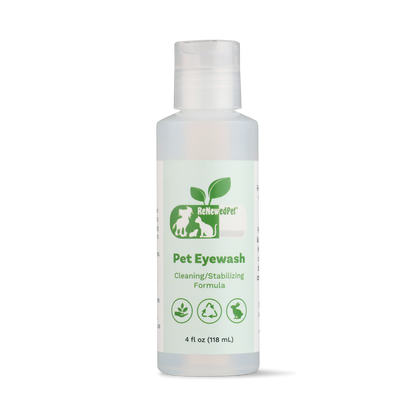 ReNewedPet 4 oz natural pet eyewash for cleaning and soothing pet eyes with organic ingredients