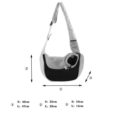 Breathable mesh pet carrier handbag sling for small dogs and cats with adjustable shoulder strap and safety hook